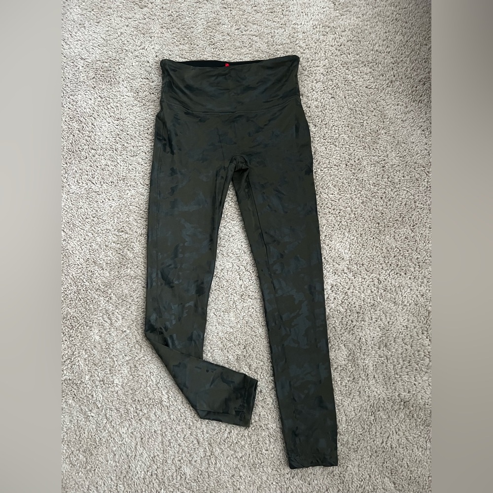 Faux Leather Spanx Camo Leggings